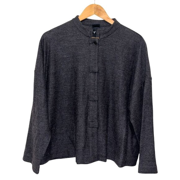 Eileen Fisher Gray 100% Wool Minimaist coat Cardigan Women's Size M - Picture 1 of 9